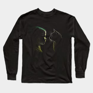 Girl and Her Cat Long Sleeve T-Shirt